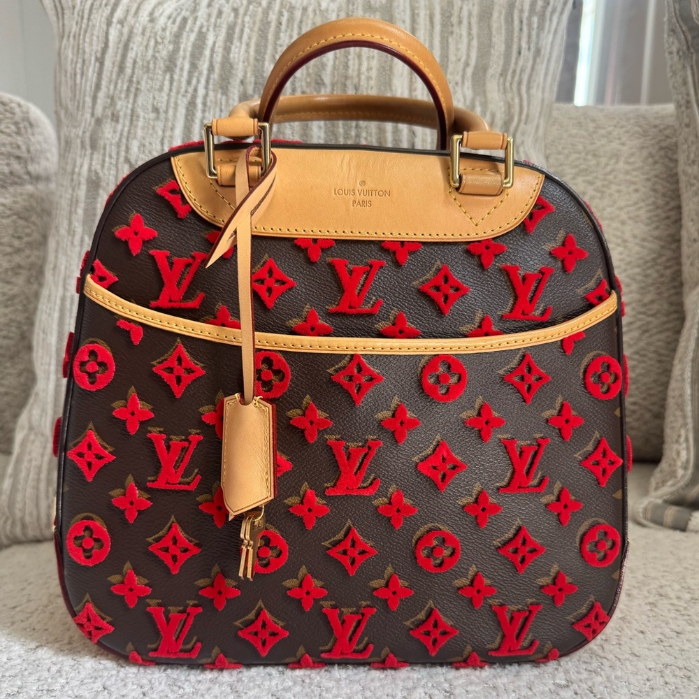 Louis Vuitton Monogram Tuffetage Deauville Cube Red